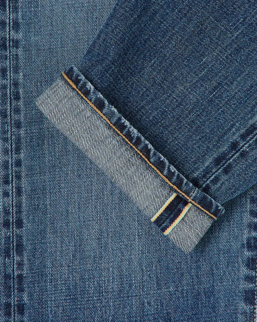 EDWIN REGULAR TAPERED DARK PURE INDIGO RAINBOW SELVAGE 13.5 OZ MID DARK WASH