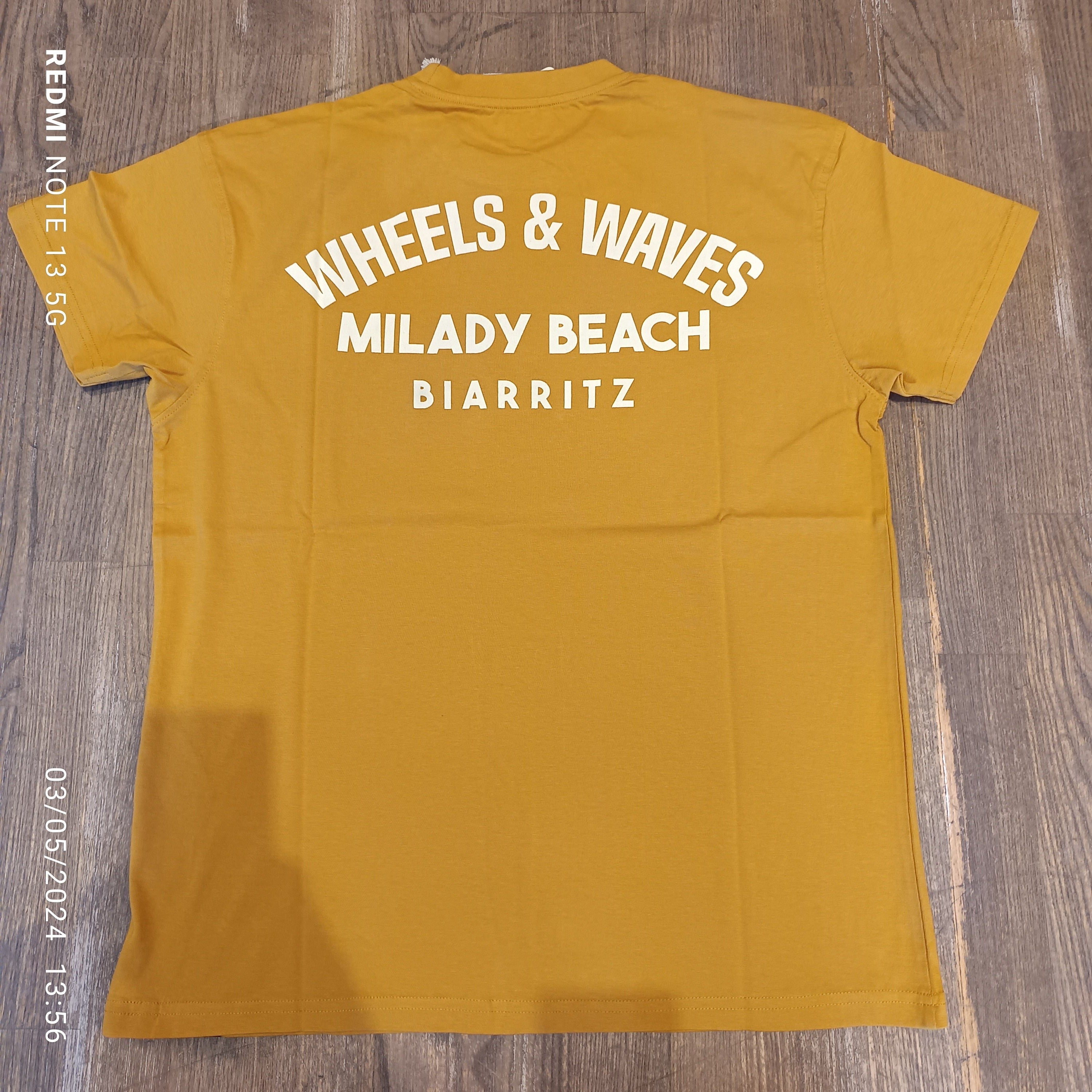 WHEELS & WAVE T-SHIRT TEE SHIRT JERSEY MILADY